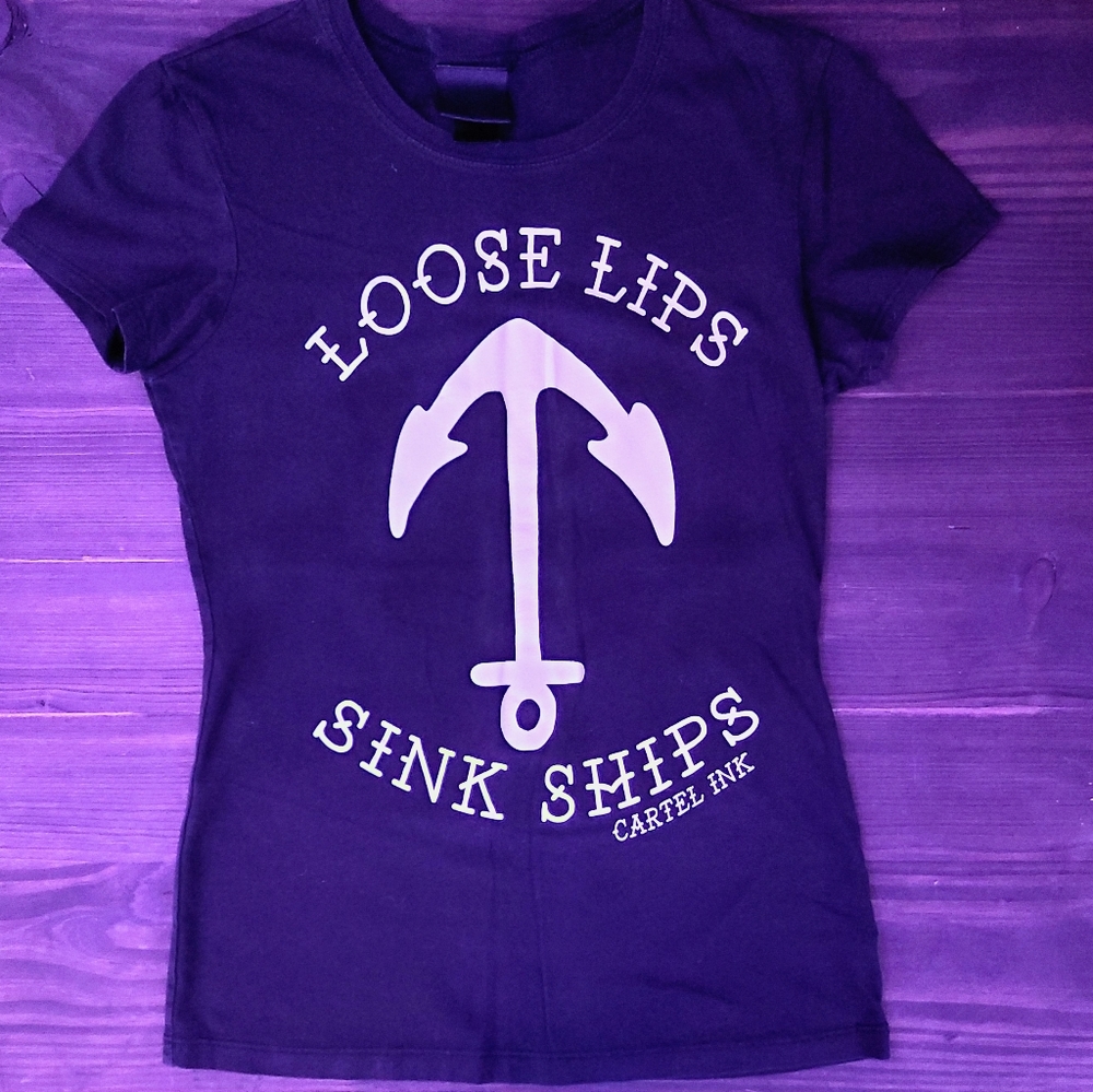 Cartel Ink Loose Lips Sink Ships T-Shirt Size S